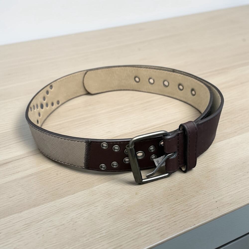 Brown Multi Textured Studded Woman’s Belt Size L